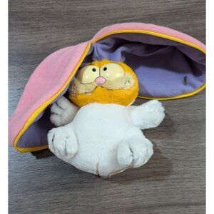 Vintage 1981 Garfield Plush United Feature Syndicate Dakin & Co Pink Egg‎ Zipper